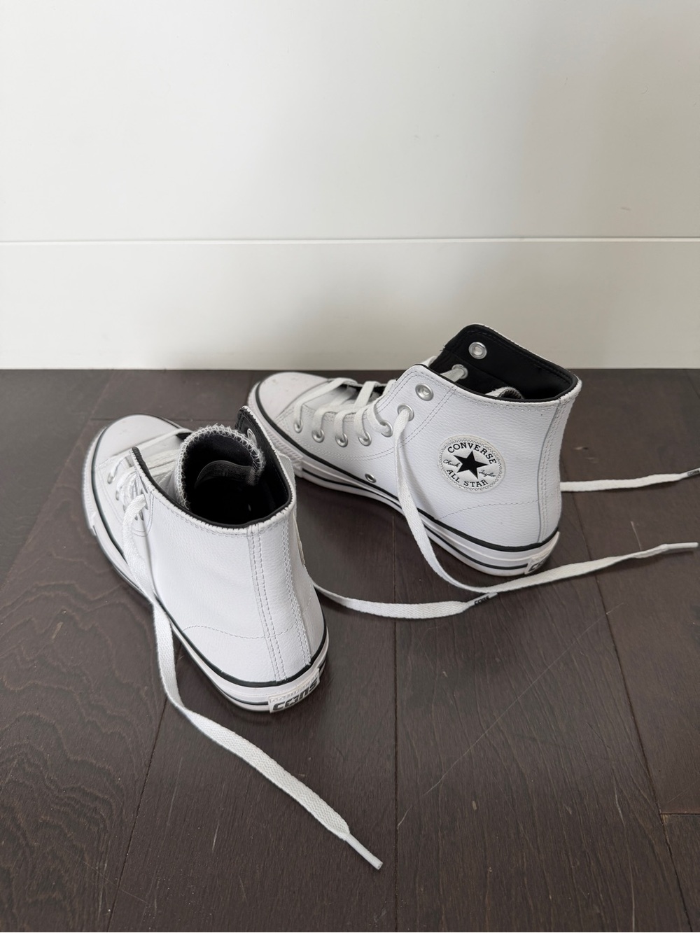 Converse White Leather High Top Sneakers
